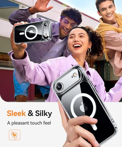 CANSHN Magnetic Compatible with iPhone Air Case(6.5 Inch), Upgraded [Full Camera Protection] [Compatible with Magsafe] Non-Yellowing Shockproof Bumper Phone Cover for iPhone 17 Air Case,Clear - color: Clear, size: iPhone Air (6.9 Inch,1 Lens)
