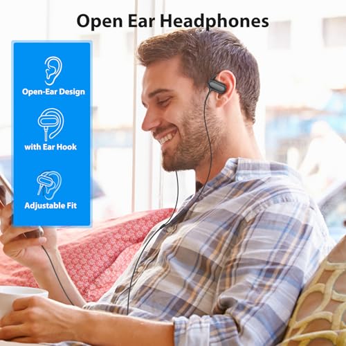 APETOO USB C Open-Ear Headphones with Earhook Mic & Volume Control Black - color: Black