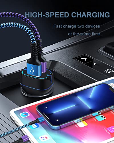 iPhone Car Charger, Dual Port Cigarette Lighter Adapter 3FT Lightning Cable - size: Car Charger Fit