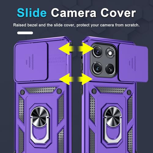 for Moto G Stylus 5G 2026/2025 Case Built in Slide Camera Cover - color: Purple, size: Moto G Stylus 5G 2026/2025