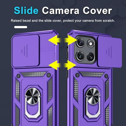 for Moto G Stylus 5G 2026/2025 Case Built in Slide Camera Cover - color: Purple, size: Moto G Stylus 5G 2026/2025