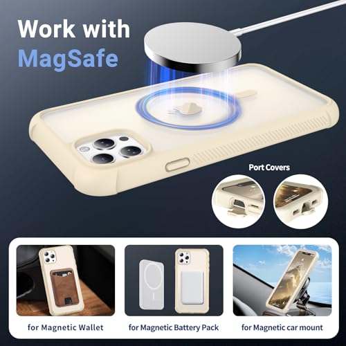 jaroco Magnetic for iPhone 11 Case Heavy Duty Protection Antique White | Compatible with MagSafe,Military Grade Drop Protection,Translucent Matte,Non-Slip,Shockproof 2-Layer Durable Bumper Case - color: Antique White, size: iPhone 11