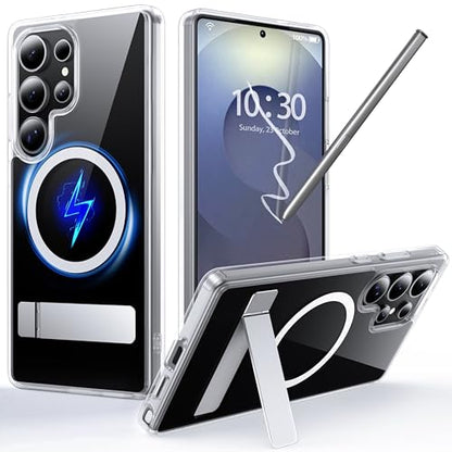 for Samsung Galaxy S25 Ultra Case with MagSafe - color: Clear, size: Galaxy S25 Ultra with Stand