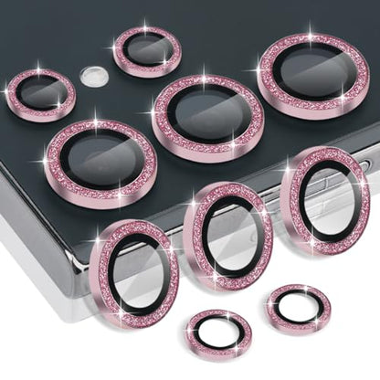 Camera Lens Protector for Samsung Galaxy S23 Ultra, Glitter Pink - color: Glitter Pink