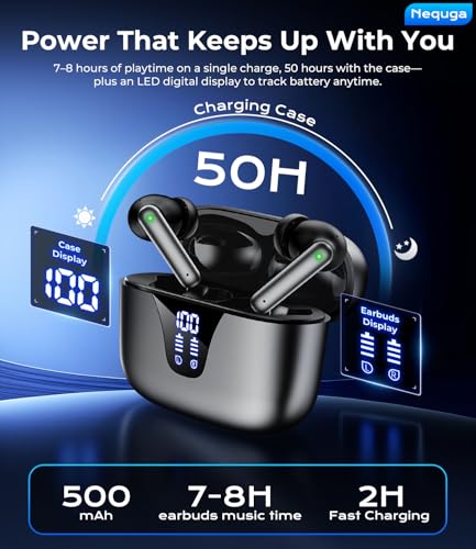 Wireless Earbuds, Bluetooth 5.4 Bluetooth Headphones, 48H Playtime Ear Bud