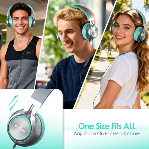 INFURTURE USB C Headphone for School & Adults Over-Ear Headphone with Mic - color: Green