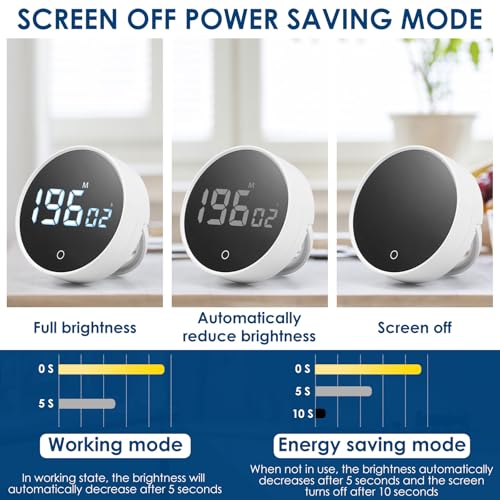 Digital Timer Magnetic Timer 200 Minute Countdown Count Up Battery Powered Magnetic Digital Upright Desk with Hidden Stand for Cooking Baking
