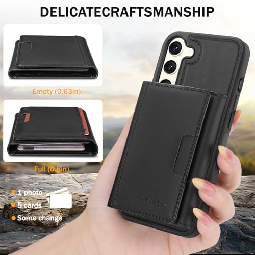 for Samsung Galaxy S23 Wallet Case, 2-in-1 Detachable Magnetic Wallet Case, Card Holder RFID Blocking, Fashionable Faux Leather Card Slot & Folding Design (Black) - color: Black, size: Samsung Galaxy S23