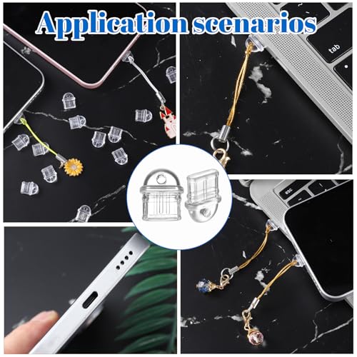 USB C Dust Plug Transparent 60 Pcs Type C Charging Port Plug Silicone USB-C Port Cover Anti Dust Plugs Compatible with Most Type-C Devices Phones Earphones Laptops
