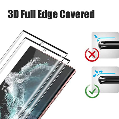 XDesign [2+2 Pack Galaxy S22 Ultra Screen Protector, 9H Tempered Glass Scratch Resistant, Ultrasonic Fingerprint Support, For Samsung Galaxy S22 Ultra 5G 6.8 Inch Glass Screen Protector - size: for Galaxy S22 Ultra 6.8"