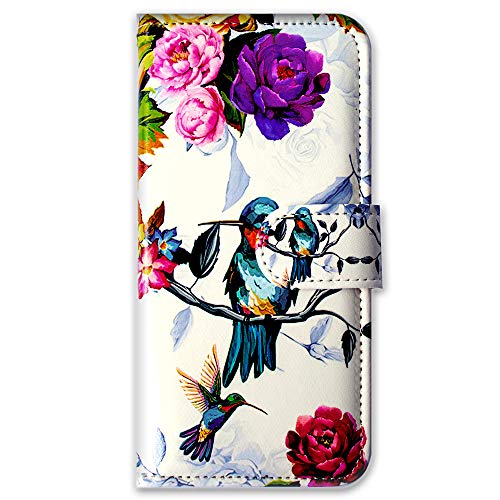 Bcov Case for Galaxy S26,Hummingbird in Flowers Bird Leather Flip Phone Case Wallet Cover with Card Slot Holder Kickstand Case for Samsung Galaxy S26 - color: Hummingbird In Flowers Style