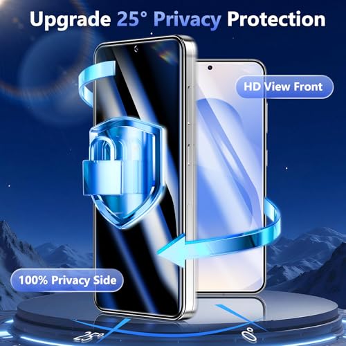 2 Pack for Samsung Galaxy S25 FE Privacy Screen Protector Glass - size: Galaxy S25 FE