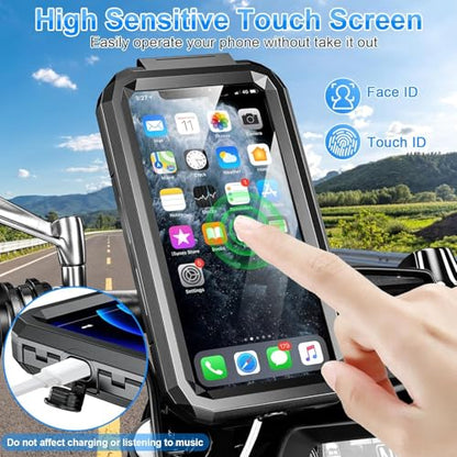 BKNOOU Bike Motorcycle Phone Mount Holder - Waterproof & Touchscreen