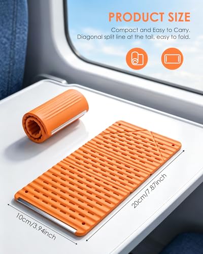 Airplane Phone Holder, Flexible Silicone Aluminum Phone Holder - color: Orange