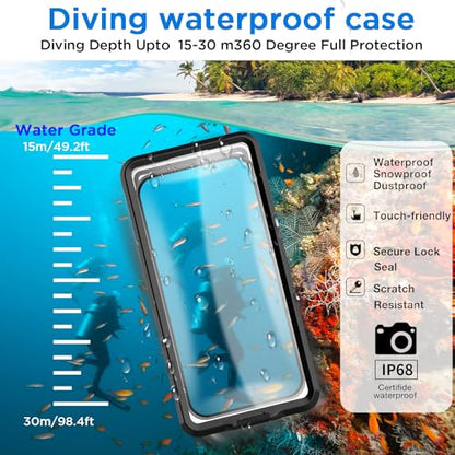 AICase Cruise Essentials 2026 Waterproof Phone Case,Universal Self-Check Function Underwater Pouch Dry Bag Beach Travel Essentials for iPhone 16e 16 15 14 13 12 11/Samsung S25/LG,Google/Xiaomi Black - size: Universal Self-Check