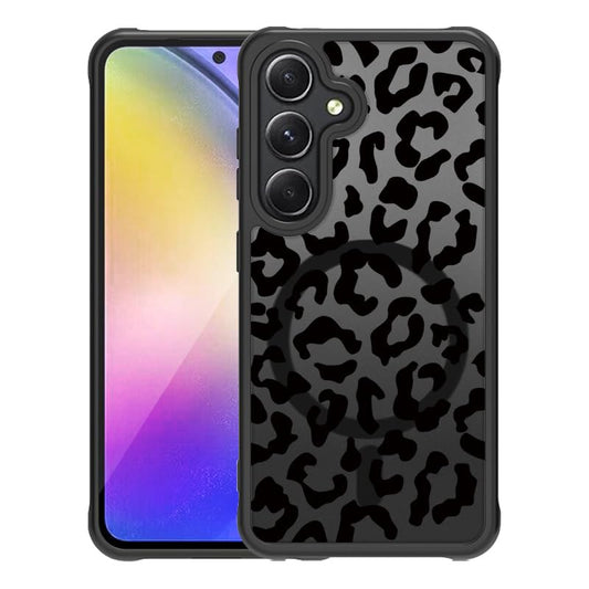 Magnetic Case for Samsung Galaxy S24 [Compatible with MagSafe] Black Leopard Case for Women Girls Soft TPU Bumper Hard PC Back Anti-Fall Shockproof Protective Slim Cover - color: Black Leopard, size: Samsung Galaxy S24