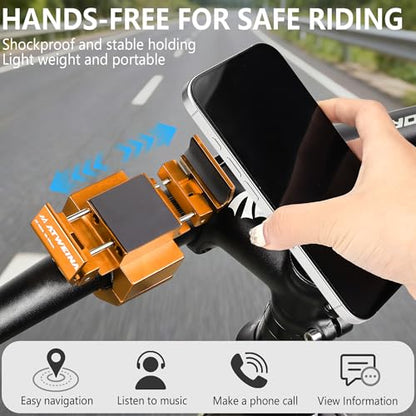 Bike Handlebar Mounts for 4.5-7.6 Phones (Gold) - color: Gold