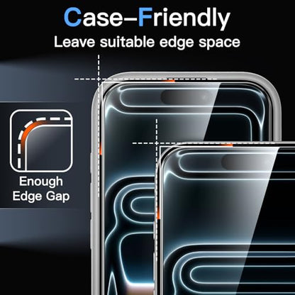JETech Screen Protector for iPhone 17 Pro Max, 3-Pack | 9H Tempered Glass, HD Clear, Anti-Scratch Protection, Easy Installation Tool - size: iPhone 17 Pro Max