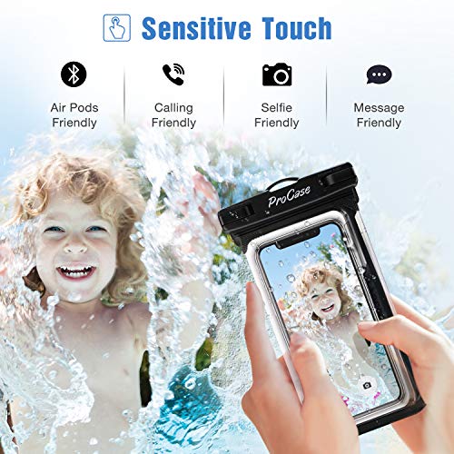 ProCase 2 Pack Waterproof Phone Pouch, Underwater Phone Case Up to 7", Dry Bag for iPhone 17 Air 16 15 14 13 Pro Plus Max, Galaxy S24 S23 S22 Ultra Pixel, Beach Essentials -Blue & Black - color: Blue/Black