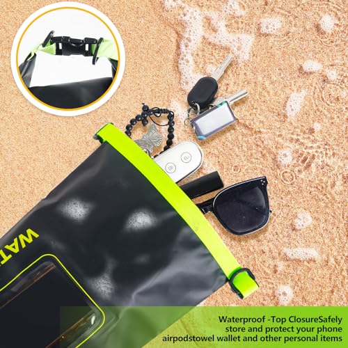 IP68 Waterproof Dry Bag,5L Roll Top Pool Bag,Large Waterproof Phone Pouch,for Boating Kayaking Camping (Black 5L) - color: black 5L