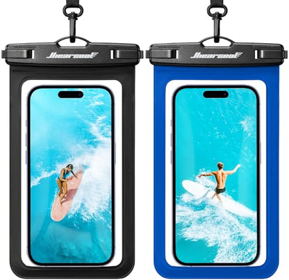 Hiearcool Waterproof Phone Pouch, Waterproof Phone Case, Black&Navy 2-Pack | Durable multilayer IPX8 protection; touchscreen access and fit up to 8.9 inches; cruise essentials 2026 for beach and pool - color: Black & Navy Blue