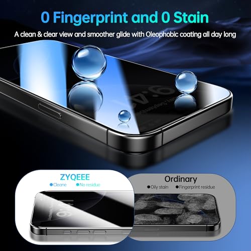 2 Pack for iPhone 16 Privacy Screen Protector 6.1 inch, [Military Grade Shatterproof] 9H Tempered Glass Protective Film, Fast & Easy Installation, Auto Alignment, Auto Dust-Elimination - size: iPhone 16