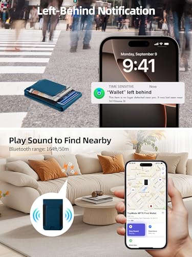 for MagSafe Wallet Tracker with Money Clip, Works with Apple Find My - color: Dark Blue Find My