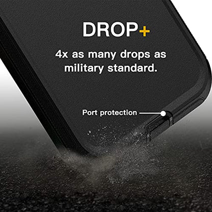 AICase for iPhone 13/iPhone 14 with Belt-Clip Holster, Screen Protector, Heavy Duty Protective Phone Case, Military Grade Full Body Protection Shockproof/Dustproof/Drop Proof Rugged Tough Cover(Black) - color: Black with Belt Clip