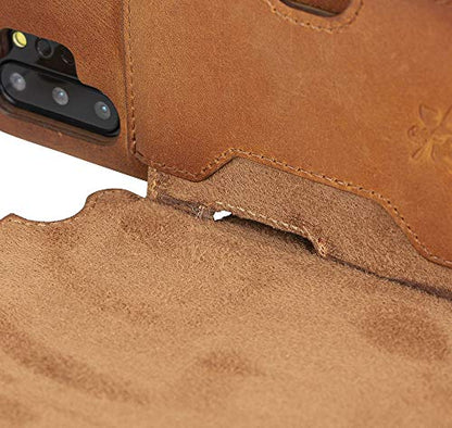Venito Florence Leather Wallet Phone Case Compatible with Samsung Galaxy Note 1 Plus - Extra Secure with RFID Blocking - Detachable Phone Wallet (Antique Brown) - color: Antique Brown, size: Note10 Plus