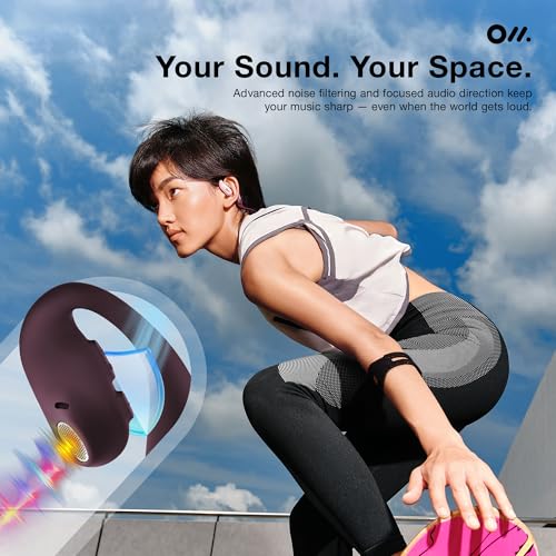 Oladance OWS Sports True Wireless Open-Ear Headphones, IPX8, 15H Playtime - color: Pink