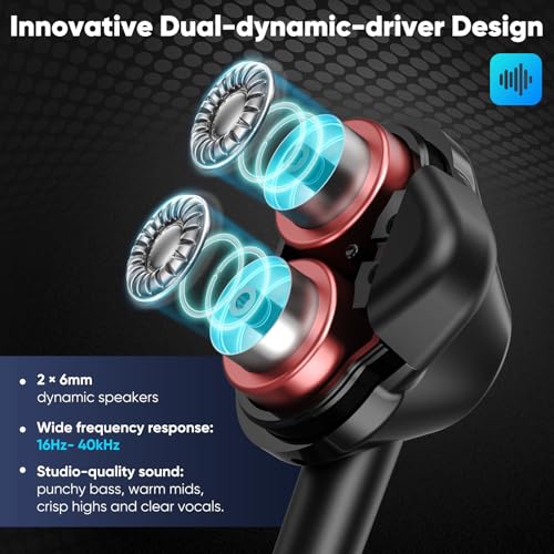 USB-C Wired In-Ear Earbuds with Mic, Dual Driver for Hi-Fi Stereo Sound