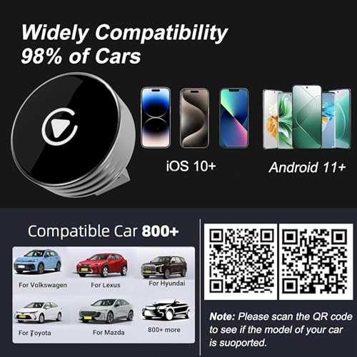 Wireless CarPlay Adapter 2025 Upgrade Wired CarPlay to Wireless, Mini USB Design for Cars with Built-in Wired Apple CarPlay Plug and Play Easy Use Fast Stable Connection Car Play for iPhone