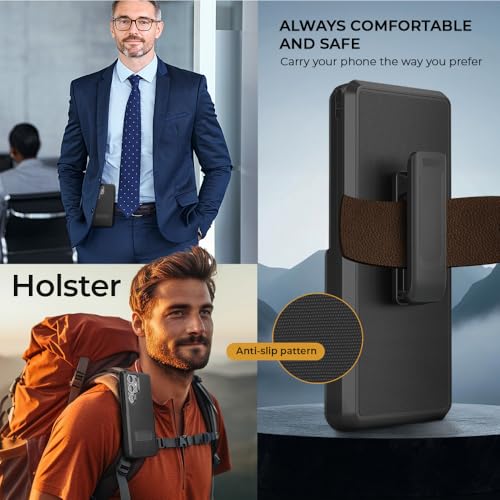 MOTIVE for Samsung Galaxy S25 Ultra Case with Belt Clip and Stand | 6.9" | Case & Holster, MagSafe compatible, built-in Kickstand Horizontal, 360° rotating belt clip, slim low-profile fit - size: s25 Ultra