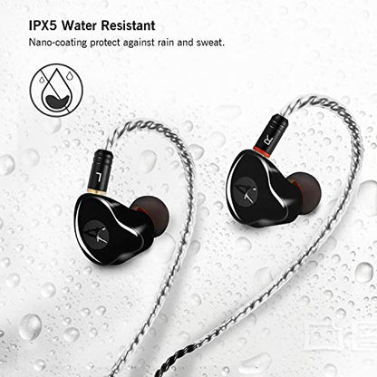 Dual Dynamic Driver IEM Earphones, HiFi Stereo In Ear Monitor Headphones - color: Black, size: No Mic