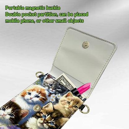 Small Crossbody Bags with Adjustable Shoulder Strap - color: Cats Family