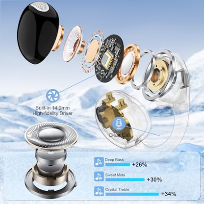 Clip On Earbuds Samsung Wireless Ear Buds Bluetooth 5.4 Open Ear Headphones