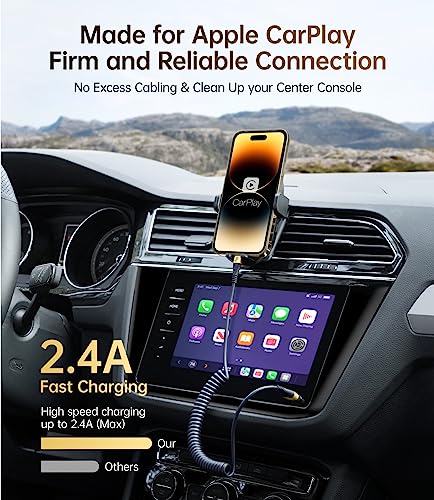 Short iPhone Charger Cable for Car, 2 Pack 3FT Coiled Lightning Cable - color: Gold, style: USB A to Lightning