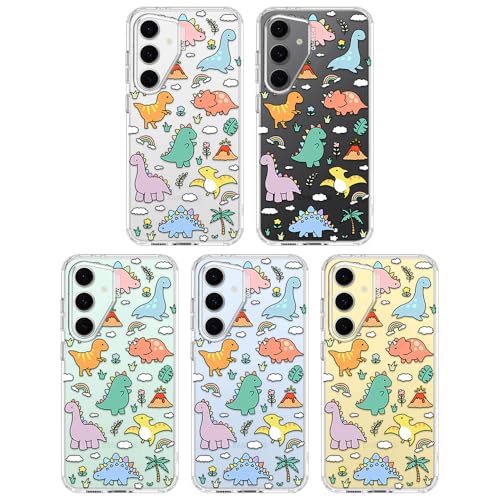 MOSNOVO Case for Samsung Galaxy S24 FE, [Buffertech 6.6ft Military-Grade Drop Protection] [Anti Peel Off Tech] Clear TPU Bumper Phone Case Cover Design - Dinosaur Land - color: Clear - Dinosaur Land, size: Samsung Galaxy S24 FE