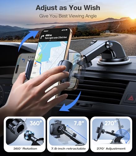 TORRAS 96+LBS Strongest Suction Ultra-Durable Cell Car Phone Holder Mount - color: Navy Blue