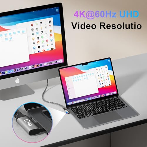 100W USB C to USB C Cable 4 FT, 10Gbps Data Transfer, 4K Video, Braided - size: 4FT