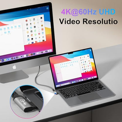 100W USB C to USB C Cable 4 FT, 10Gbps Data Transfer, 4K Video, Braided - size: 4FT