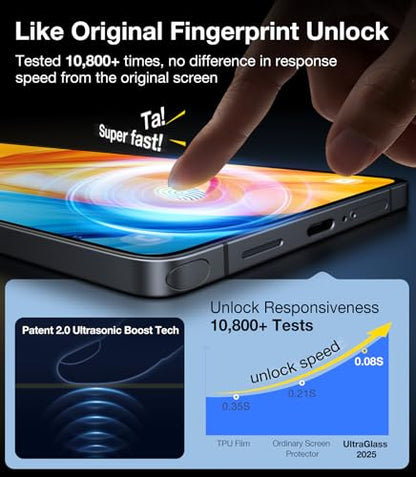 UltraGlass TOP 9H+ Armor for Samsung Galaxy S25+ Plus Screen Protector | NO.1 Military Grade Shatterproof, Screen Protector S25 Plus/ S25+ Tempered Glass, Longest Durable, Auto Install, 2 Pack - size: S25 Plus/S25+