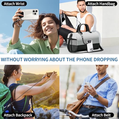 Doormoon Phone Tether Anti Theft, Phone Lanyard With Heavy Duty Carabiner - color: Clear - 2 Pack