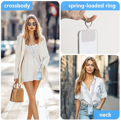 2 Pack Phone Lanyard Cell Phone Lanyard Crossbody Adjustable Phone Strap for Use Around the Neck Cell Phone Lanyard - color: Gray