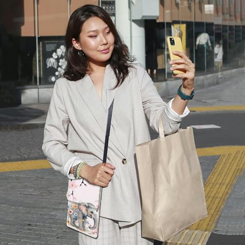 Small Crossbody Bags with Adjustable Shoulder Strap - color: Flower Elephant