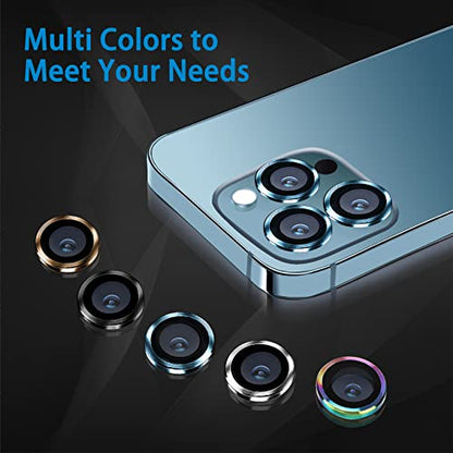 Compatible with iPhone 12 Pro Max Camera Lens Protector, Anti-Scratch 9H Tempered Glass Metal Camera Screen Protector Shockproof Cover Film -3 Pcs Pacific Blue - color: Pacific Blue