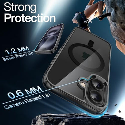 JETech Magnetic Case for iPhone 16 Plus 6.7-Inch Compatible with MagSafe, Shockproof Phone Bumper Cover, Anti-Scratch Clear Back (Black) - color: Black, size: iPhone 16 Plus