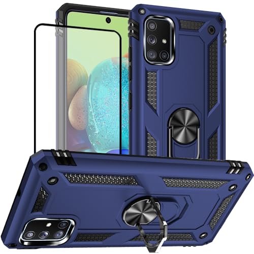 Samsung A71 5G Case, A71 5G Phone Case with Screen Protector, Military Grade Protective Cases with Ring for Samsung Galaxy A71 5G (Blue) - color: Samsung Galaxy A71 5G Case Blue