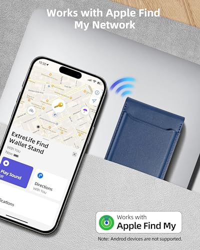ExtreLife for Magsafe Wallet, Works with Apple Find My, 6 Cards Holder - color: Navy Blue
