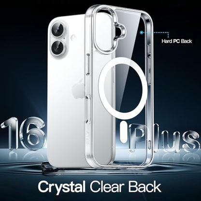 JETech Magnetic Case for iPhone 16 Plus 6.7-Inch Compatible with MagSafe, Shockproof Phone Bumper Cover, Anti-Scratch Clear Back (Clear) - color: Clear, size: iPhone 16 Plus